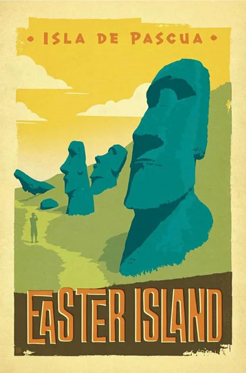 Diy Paint By Numbers Easter Island with or without frame
