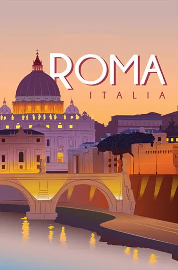 Diy Paint By Numbers Roma Italia with or without frame