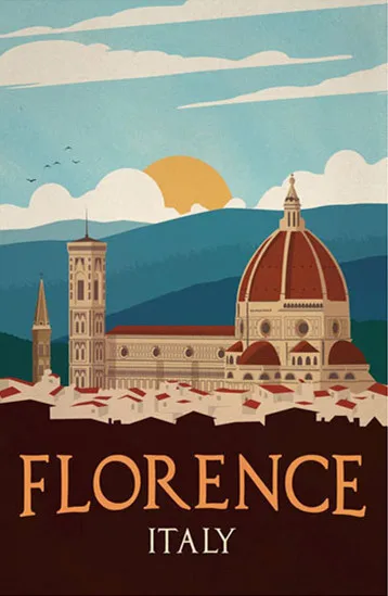 Diy Paint By Numbers Florence Italy with or without frame