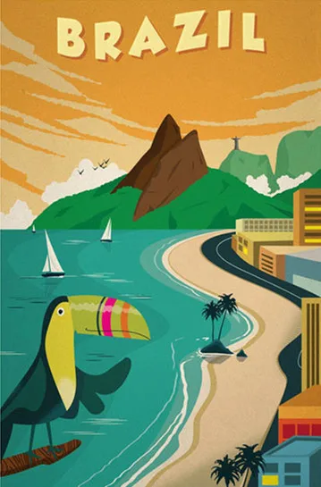 Diy Paint By Numbers Brazil with or without frame