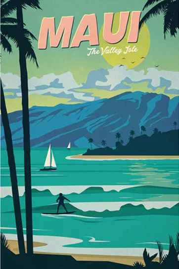 Diy Paint By Numbers Maui with or without frame