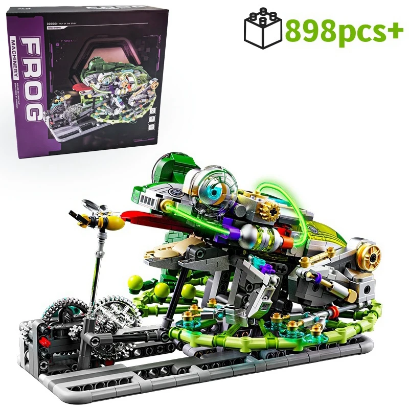 Mechanical Frog Building Blocks Kit with Movable Legs & Gears