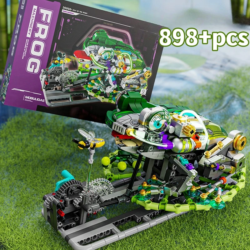 Mechanical Frog Building Blocks Kit with Movable Legs & Gears - Image 2