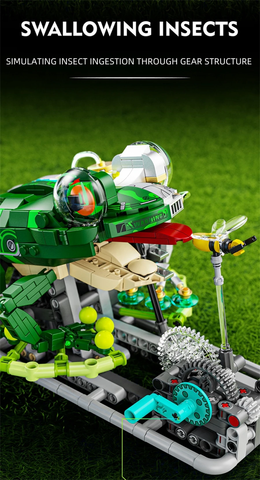 Mechanical Frog Building Blocks Kit with Movable Legs & Gears - Image 11