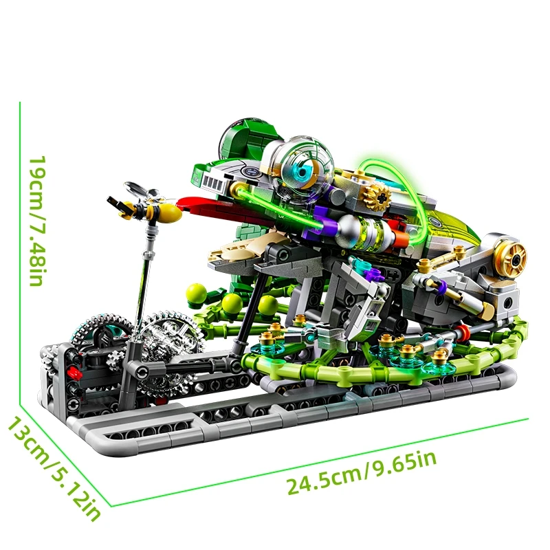 Mechanical Frog Building Blocks Kit with Movable Legs & Gears - Image 6
