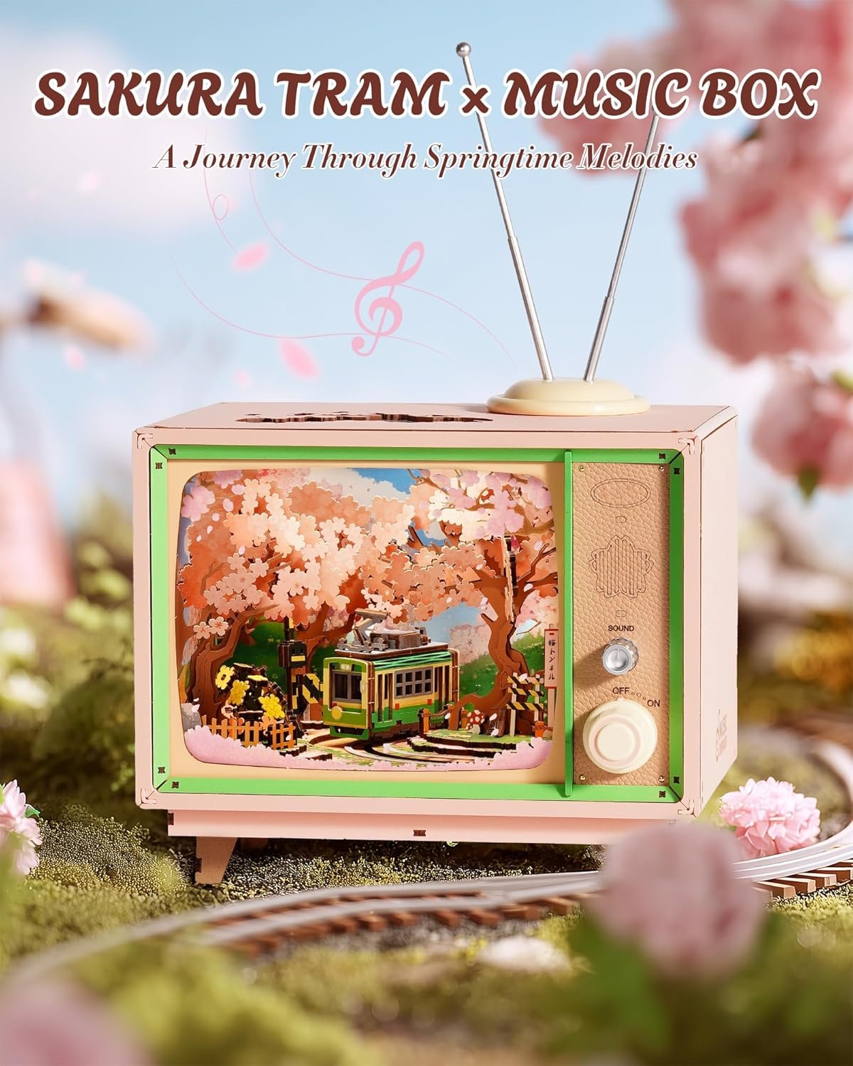 Rolife DIY Music Box Sakura Dreamy Tour 3D Wooden Puzzle - Image 8