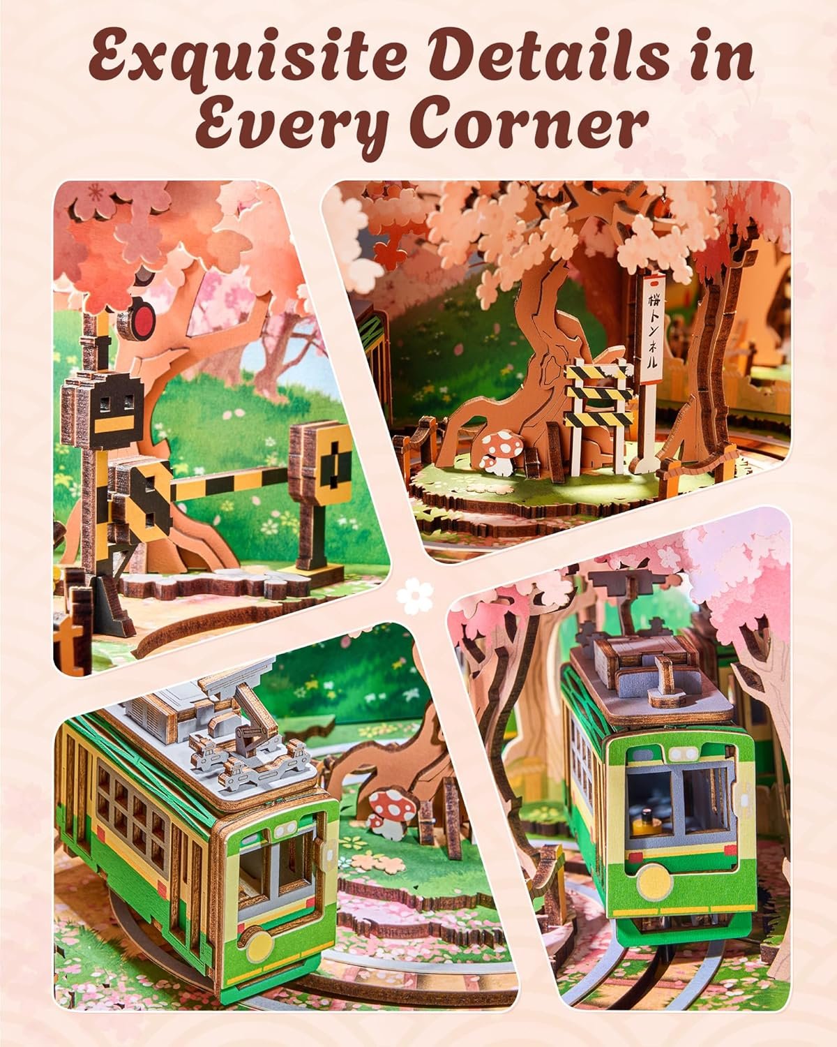 Rolife DIY Music Box Sakura Dreamy Tour 3D Wooden Puzzle - Image 10
